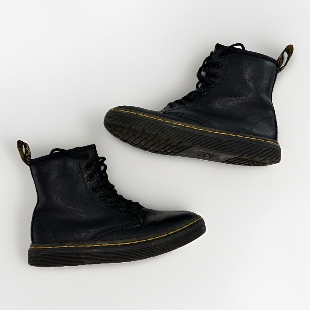 Doc Dr. Martens Kids Size 1 Zavala J Ankle Zip Chunky Leather Boots Shoes